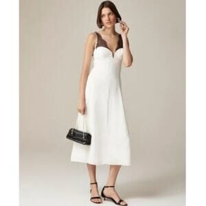 J Crew Collection Structured Lace Trim Dress Size 4 Ivory